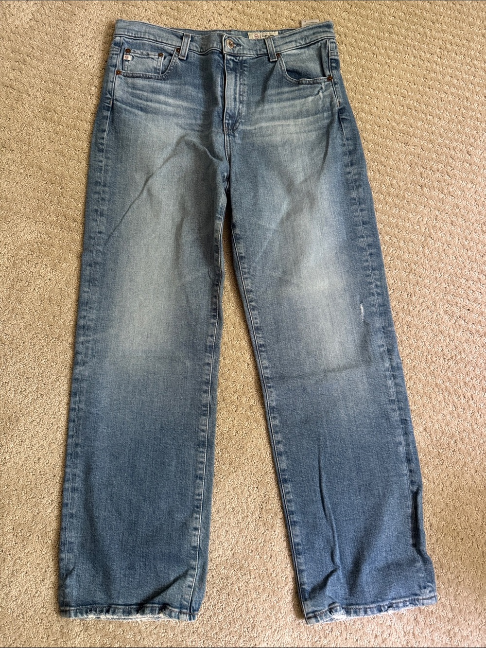 Adriano Goldschmied AG-ED Denim Brinley Mid-Rise Straight Blue Jeans | Size 31